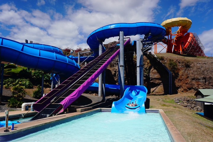a group of people in a pool