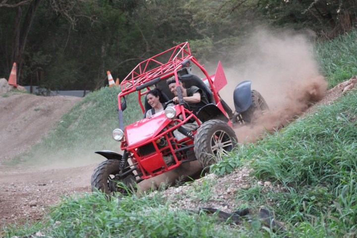 a tractor on a dirt road