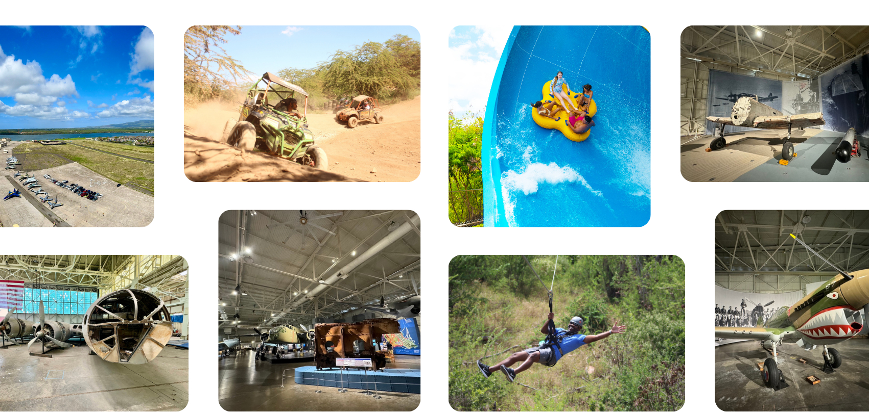 a double photo of a variety of items