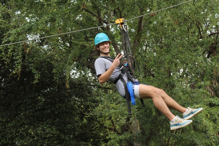 a man jumping in the air
